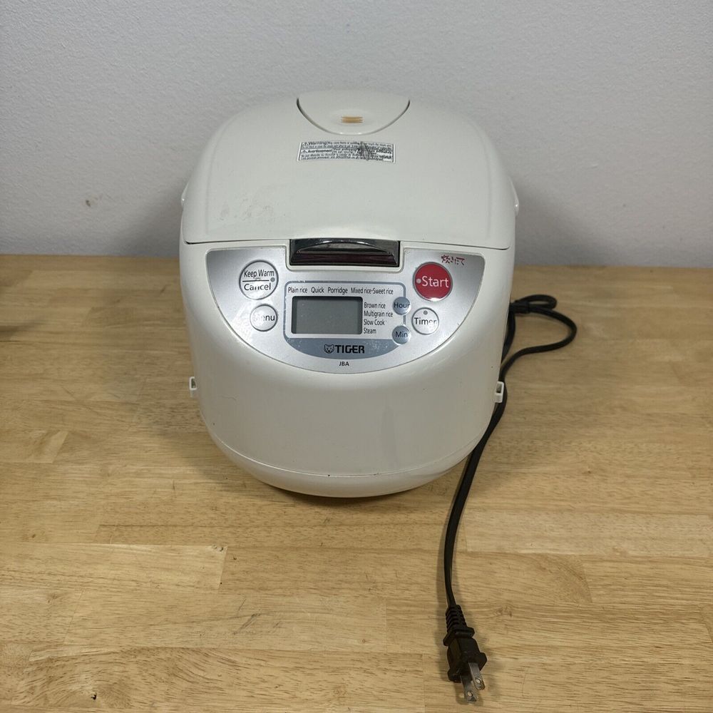 Tiger JBA-A18U 10-Cup Micom  3-IN-ONE Rice Cooker, White Tested Working